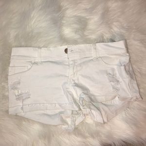 white, holister jean shorts